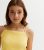 Girls Yellow Shirred Double Strap Cami New Look