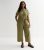 Curves Khaki Software Broad Leg Jumpsuit New Glance