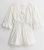 White Crochet Crinkle Tie Back Wrap Beach Playsuit New Look