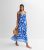 Blue Leaf Print Strappy Maxi Dress New Look