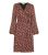 Yumi Burgundy Leopard Print Long Puff Sleeve Mini Wrap Dress New Look