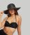 South Beach Black Straw Effect Shell Trim Hat New Look