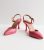 Wide Fit Bright Pink Faux Croc Flared Heel Court Shoes New Look