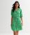 Green Leopard Print Frill Belted Mini Shirt Dress New Look