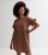 Brown Animal Print Frill Sleeve Mini Smock Dress New Look