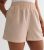 Curves Stone Linen Blend High Waist Shorts New Look