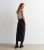 Black Denim Break up Hem Maxi Skirt New Glance