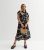 Petite Black Line Print Belted Midi Shirt Dress New Look