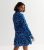 Petite Blue Animal Print Drawstring Tiered Mini Shirt Dress New Look