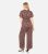 Yumi Burgundy Leopard Print Short Frill Sleeve Wrap Jumpsuit New Look