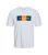 Jack & Jones Junior White Stripe Box Logo T-Shirt New Look