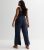 Curves Navy Denim Strappy Jumpsuit New Look