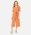 Yumi Orange Polka Dot Collared Wrap Crop Jumpsuit New Look