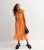 Identify It Vivid Orange Frill Sleeve Tiered Midi Get dressed New Glance