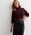 Burgundy Ribbed Knit Crop Jumper New Glance