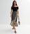 Gini London Black Animal Print Frill Wrap Midi Skirt New Glance