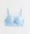 Faded Blue Embroidered Longline Push Up Bra New Glance