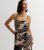 Brown Tropical Print Strappy Jumpsuit New Look