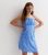 Girls Blue Floral Strappy Ruched Mini Dress New Look