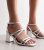 Further Huge Have compatibility Silver Multi Strap Block Heel Sandals New Glance