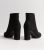 Black Suedette Block Heel Ankle Boots New Glance