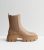 Camel Leather-based-Glance Chunky Cleated Sole Chelsea Boots New Glance