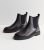 Black Leather-based-Glance Steel Trim Chelsea Boots New Glance Vegan