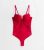 Red Lace Underwired Push Up Bodysuit New Look