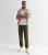 Males’s Khaki Cotton At ease Are compatible Cuffed Crop Shipment Trousers New Glance