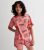 Girls Coral Short Pyjama Set with Zebra Pattern New Look