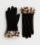 Black Animal Print Suedette Fake Fur Cuff Gloves New Glance