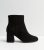 Additional Broad Are compatible Black Suedette Block Heel Ankle Boots New Glance