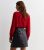 Black Leather-based-Glance Break up Hem Mini Skirt New Glance