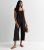 Black Scoop Neck Wide Leg Crop Jumpsuit New Look