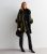 Gini London Khaki Pretend Fur Trim Poncho New Glance