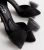 Black Satin Bow Entrance Stiletto Heel Court docket Footwear New Glance