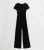 Maternity Black Ribbed Jersey Wrap Jumpsuit New Look