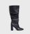 London Rebellion Black Slouchy Block Heel Knee Prime Boots New Glance