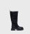 London Riot Black Knee Top Chunky Boots New Glance