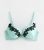 Mint Inexperienced Satin Lace Trim Push Up Bra New Glance