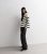 White Stripe Stand Neck Jumper New Glance