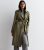 Khaki Suedette Belted Duster Coat New Glance