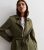 Tall Khaki Suedette Belted Duster Coat New Glance