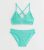 Ladies Turquoise Crochet Triangle Bikini Set New Glance