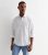 Males’s White Linen Mix Lengthy Sleeve Outsized Blouse New Glance