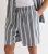 Males’s Darkish Gray Stripe Comfortable Are compatible Linen Mix Shorts New Glance