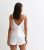 Off White Satin Lace Trim Cami Pyjama Set New Glance