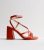 Orange Strappy Block Heel Sandals New Glance