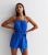 Blue Chevron Embroidered Strapless Playsuit New Glance