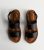 Black Leather-based-Glance 2 Section Footbed Sandals New Glance